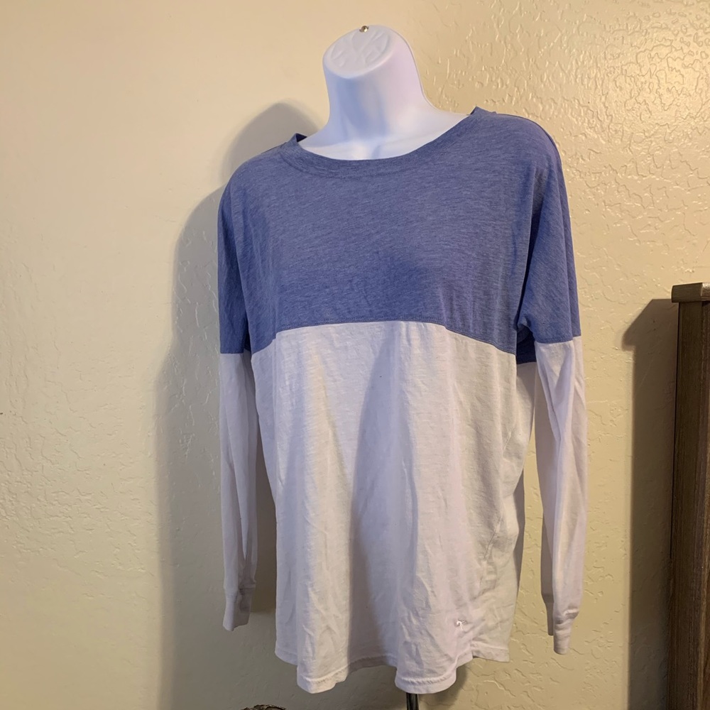 Victoria Secret PINK blue and white long sleeve